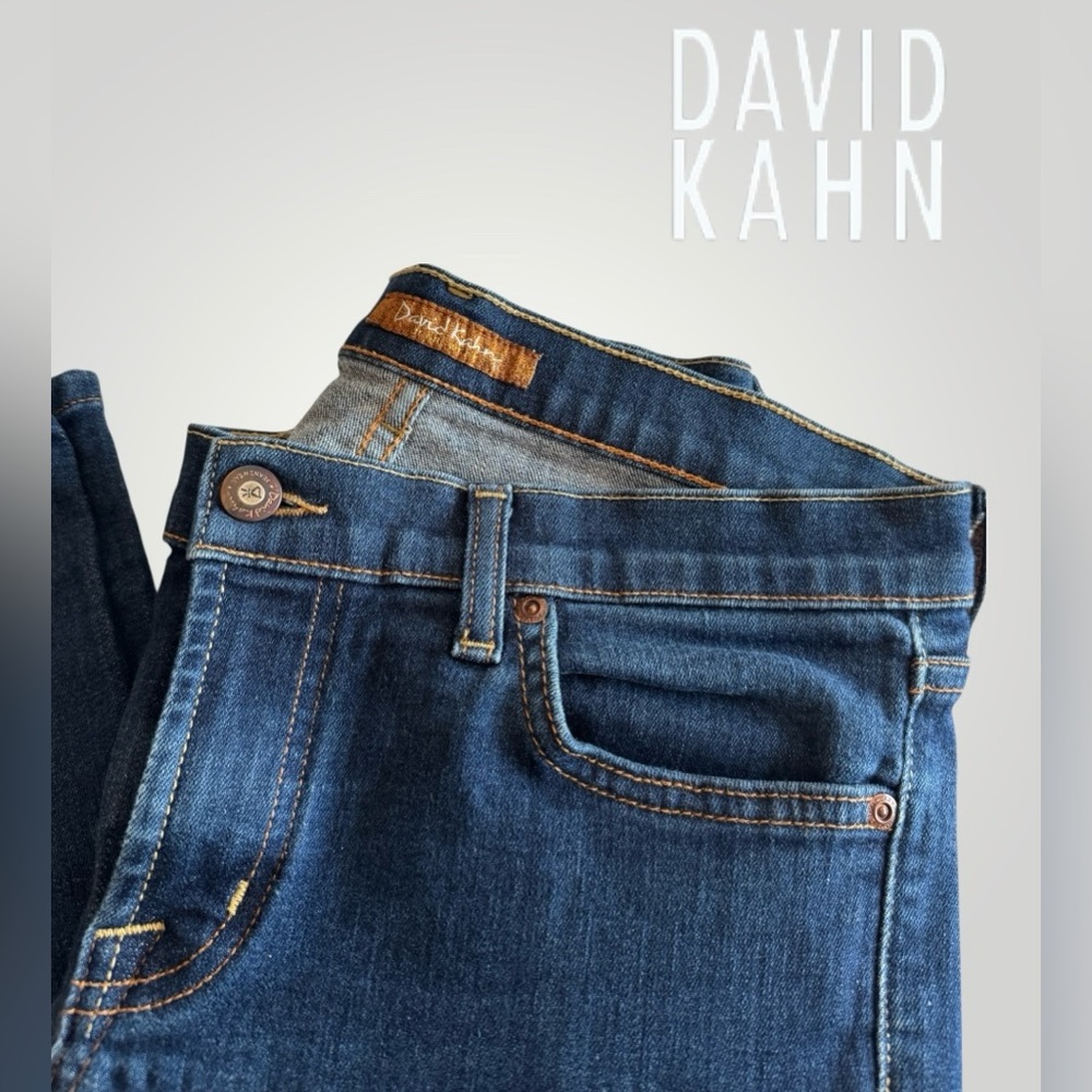 🛍️SALE🛍️ David Kahn Stretch Slim Leg Jeans in Dark Blue Wash - Picture 3 of 8